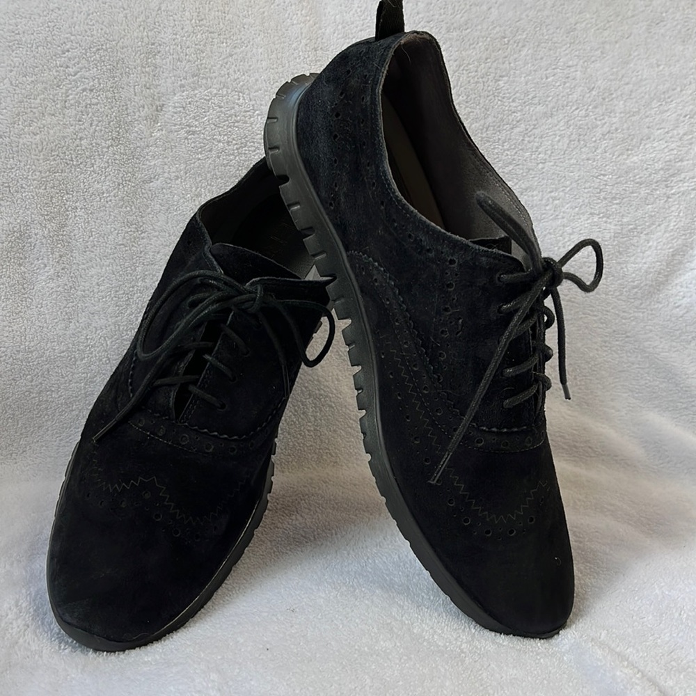 COLE HANN ZERO-GRAND black suede shoes